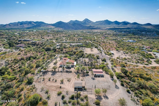 drone / aerial view with a mountain view