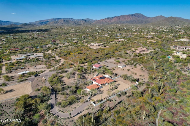 aerial view with a mountain view