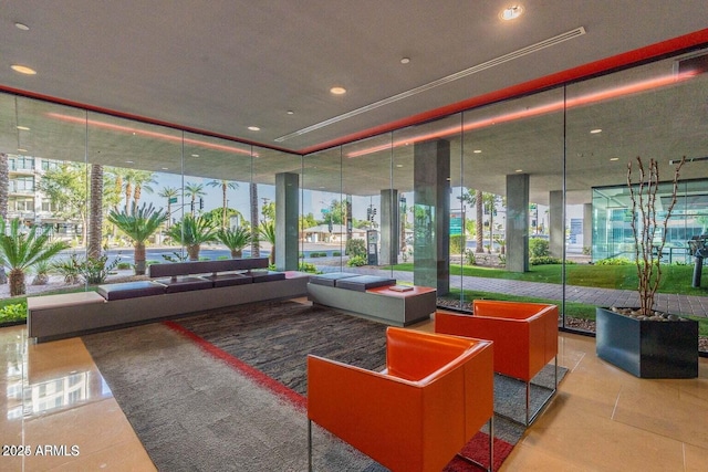 common area featuring recessed lighting