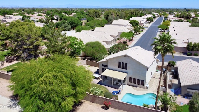aerial view with a residential view