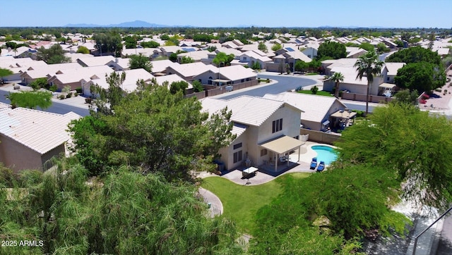 drone / aerial view with a residential view