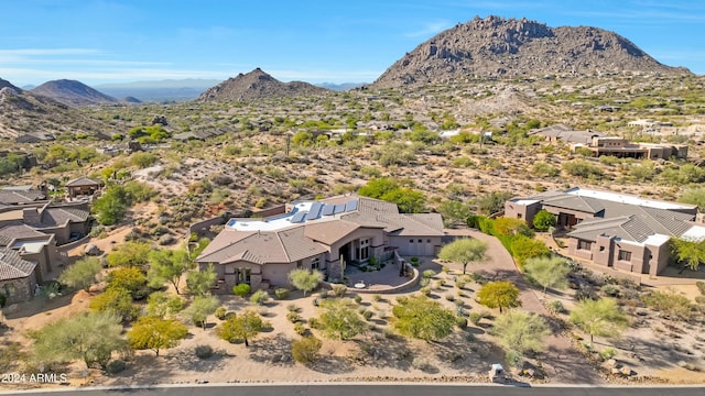 bird's eye view with a mountain view