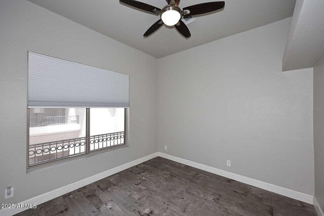 8180 E Shea Blvd Unit 1075, Scottsdale, AZ 85260 - unfurnished room featuring dark wood finished floors, baseboards, and ceiling fan