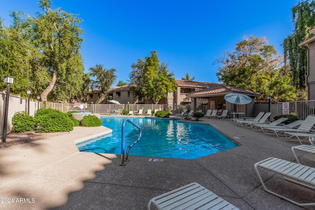 view of pool with a patio area