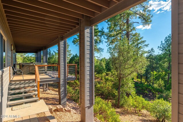 view of patio featuring a deck