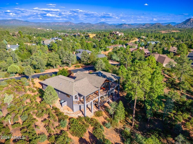 drone / aerial view with a mountain view