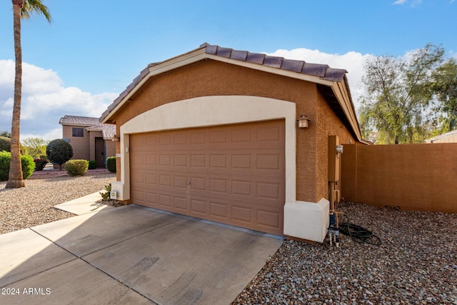 view of garage