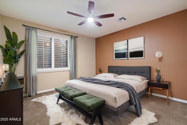 3350 S Holguin Way, Chandler, AZ 85248 - bedroom featuring carpet flooring, baseboards, and ceiling fan