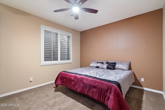 3350 S Holguin Way, Chandler, AZ 85248 - bedroom featuring carpet flooring, baseboards, and ceiling fan