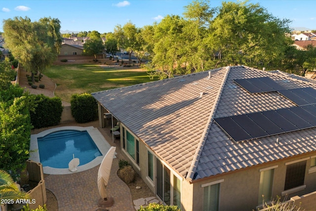 3350 S Holguin Way, Chandler, AZ 85248 - view of pool with a residential view and a lawn