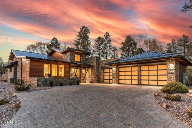 view of front of home featuring a garage