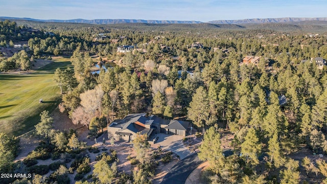 bird's eye view with a mountain view