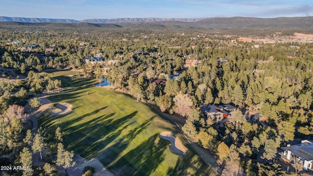 aerial view with a mountain view