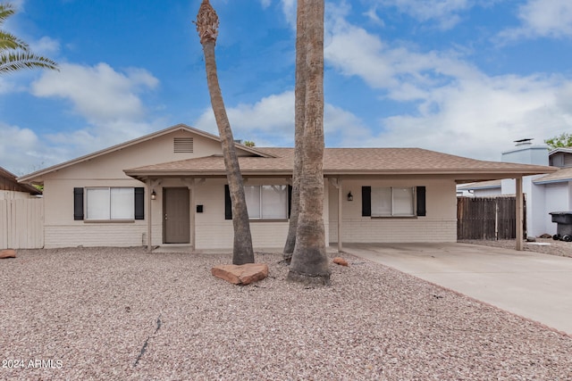 view of ranch-style home