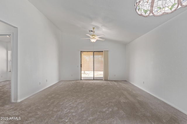 330 S Valley Dr, Apache Junction, AZ 85120 - unfurnished room with carpet, a ceiling fan, and vaulted ceiling