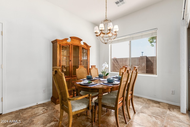 dining room featuring an inviting chandelier