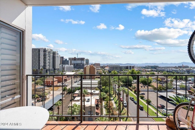 balcony with a mountain view