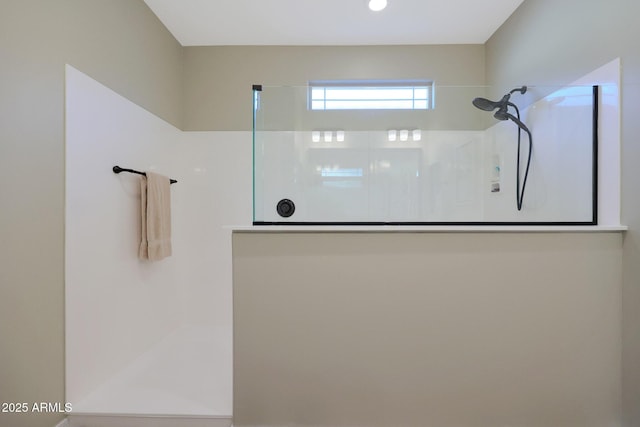 bathroom with a shower