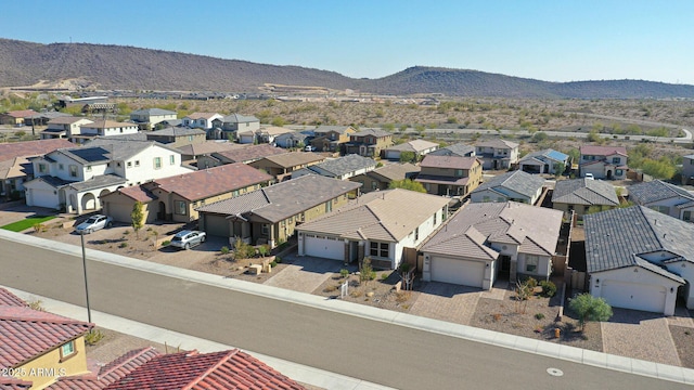 bird's eye view featuring a mountain view