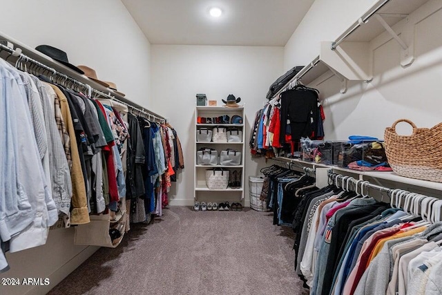 spacious closet with carpet flooring