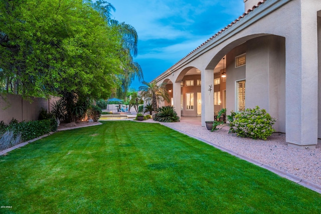 view of yard featuring fence