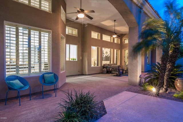 view of patio / terrace with a ceiling fan