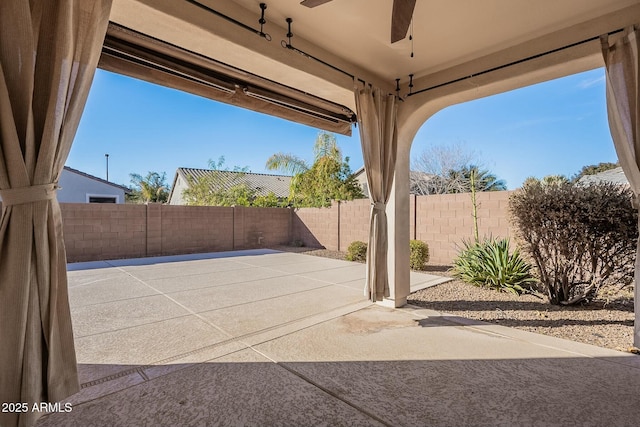 view of patio / terrace with ceiling fan