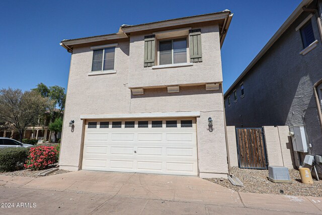 view of front of house with a garage