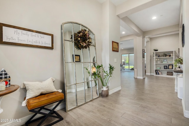8772 W Brooklite Ln, Peoria, AZ 85383 - corridor featuring light wood-style flooring, baseboards, and recessed lighting