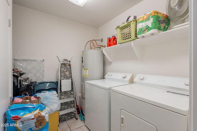 11260 N 92nd St Unit 2111, Scottsdale, AZ 85260 - laundry room with washer and dryer, water heater, and light tile patterned floors