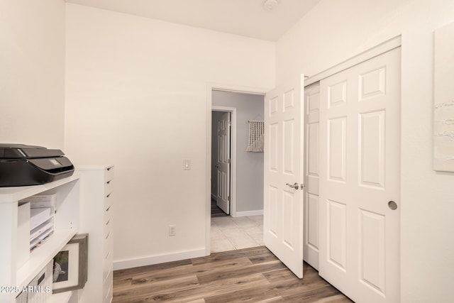 interior space featuring wood-type flooring