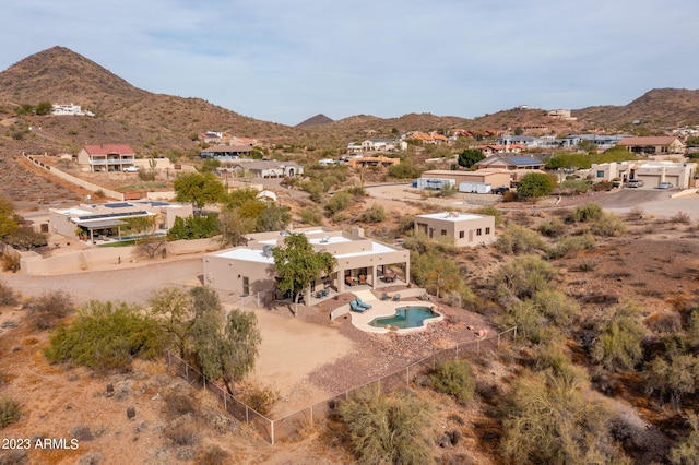 drone / aerial view with a mountain view