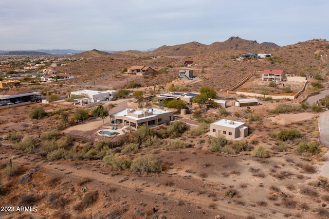 drone / aerial view with a mountain view