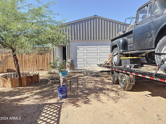 view of garage