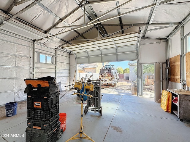 view of garage