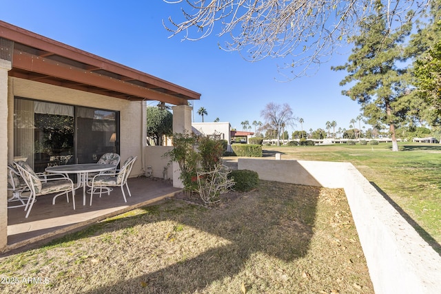 view of yard with a patio area