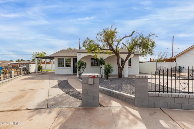 single story home with a carport