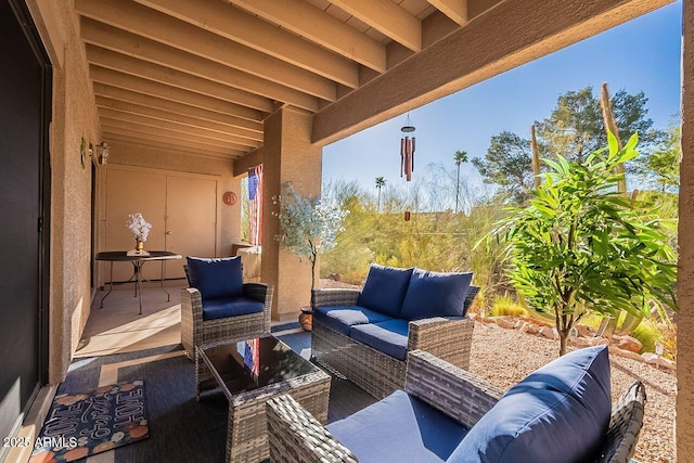 view of patio / terrace with an outdoor living space