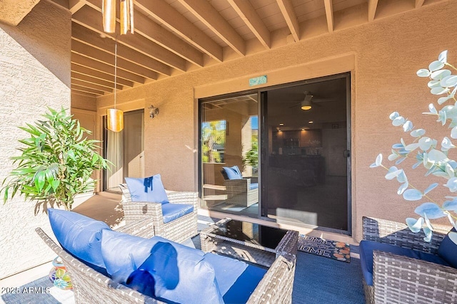 view of patio with an outdoor living space