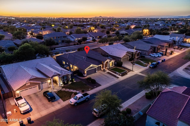 birds eye view of property featuring a residential view