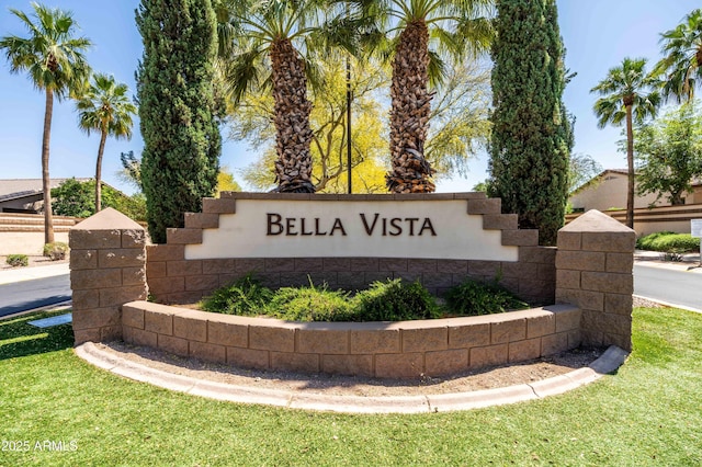view of community sign