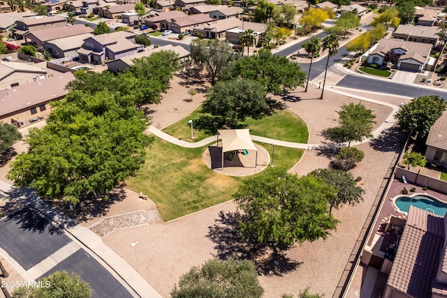 drone / aerial view with a residential view
