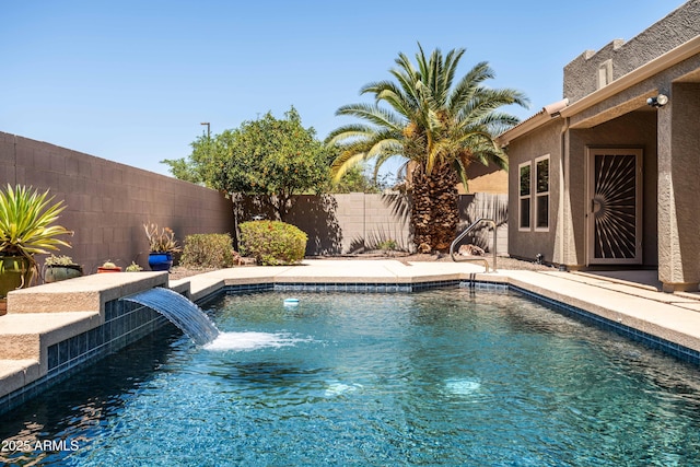 view of pool featuring a fenced in pool and a fenced backyard