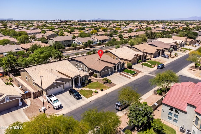 aerial view featuring a residential view