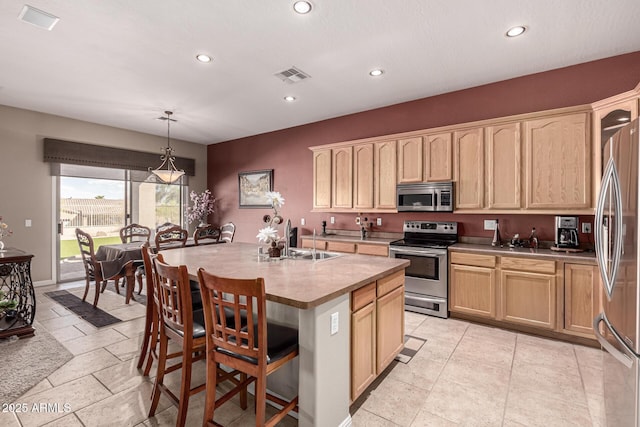 25845 N 44th Ave, Phoenix, AZ 85083 - kitchen with recessed lighting, appliances with stainless steel finishes, a sink, and visible vents