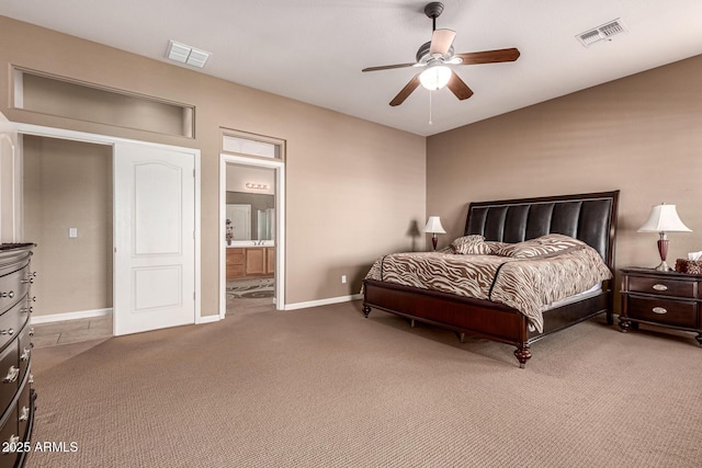 25845 N 44th Ave, Phoenix, AZ 85083 - bedroom featuring carpet floors, baseboards, a ceiling fan, and visible vents