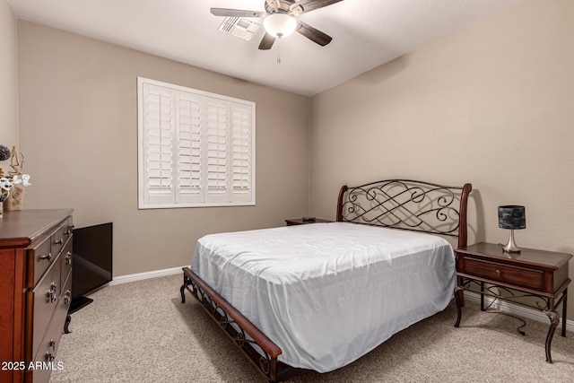 25845 N 44th Ave, Phoenix, AZ 85083 - bedroom featuring baseboards, carpet flooring, a ceiling fan, and visible vents