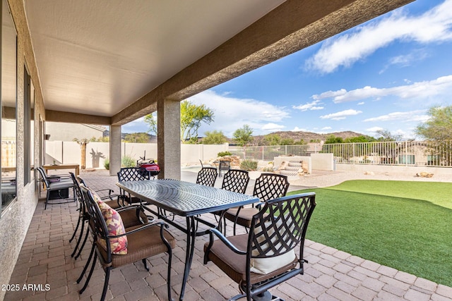 25845 N 44th Ave, Phoenix, AZ 85083 - view of patio / terrace featuring a fenced backyard and outdoor dining space