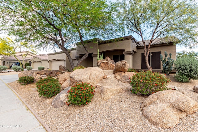 25845 N 44th Ave, Phoenix, AZ 85083 - view of front of house featuring an attached garage, stucco siding, and a tiled roof