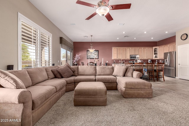 25845 N 44th Ave, Phoenix, AZ 85083 - living area with recessed lighting and ceiling fan